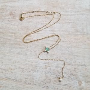 Gold over 925 Sterling Silver Lariat Necklace